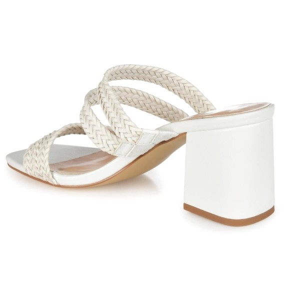 Journee Collection Womens Natia Pumps Block Heel, 9 Medium, WHITE , Size 9 - Picture 3 of 5